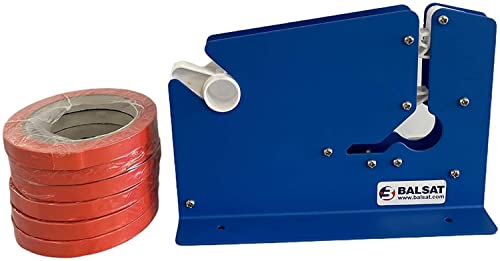 BALSAT Maquina Cierra Bolsas Precintadora Bolsas Azul Lacada + 6 Rollos Rojos