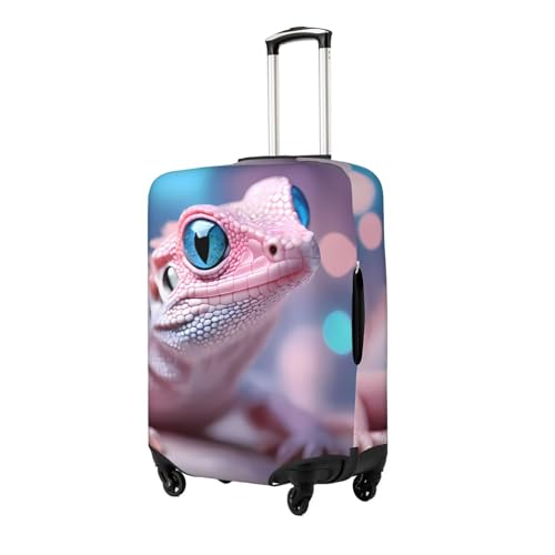 Pink Lizard Print Luggage Cover Elasticated Suitcase Covers TSA Approved Stylish Scratch Washable Resistant Case Protector for Kids and Adults2