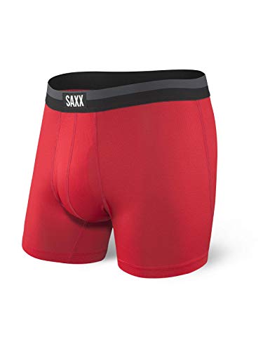 サックスアンダーウェアー SAXX UNDERWEAR SPORT MESH BOXER BRIEF FLY スポーツメッシュ メンズ ボクサーブリーフ SXBB12F/RED/Lサイズ