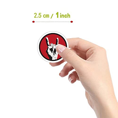 500 Pcs Rock Sticker Aesthetic Round Seal Label Self-Adhesive Stickers for Christmas Halloween Party Decoration for Scrapbooking Envelopes Water Bottles(Fashion Pattern 10)