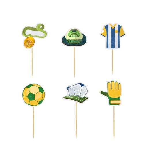 Image of Football Cake Topper and Sport Themed Accessories Birthday Cupcake Decoration for Kids Boys and Party Supplies