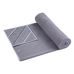 Hot Yoga Towel, Non-Slip Thicker Hot Yoga Mat Towel with Corner Pockets, 25"x72", Microfiber Sweat Absorbent, Perfect for Hot Yoga, Bikram, Pilates and Yoga Mats (Grey, 72x25 inches) - Image 2