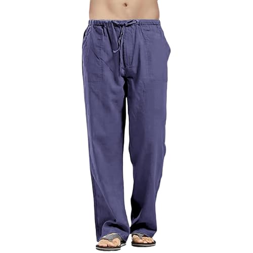 Litthing - Pantalons Homme en Coton Yoga Pants de Sportif Léger Confortable Respirant Elastique Jambe Large Casual Décontracté Eté - -10%