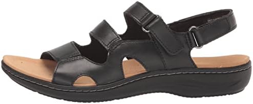 Clarks mens Laurieann Style Flat Sandal, Black Leather, 8.5 Wide US | Image 7