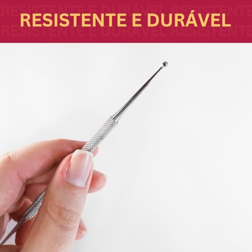 Cureta Dupla Aço Inox 14,4 cm NYBC Beauty: Remoção Precisa e Segura de Cravos, Cutículas e Peles