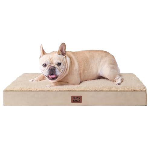 Image of EHEYCIGA Orthopedic Dog Bed with Removable Washable Cover, Khaki, 30IN