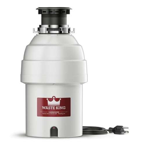 Waste King Legend Series 1 HP Continuous Feed Garbage Disposal with Power Cord - (L-8000), Silver