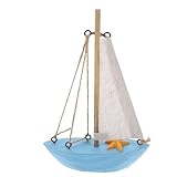 Toyvian Holz Segelboot Modell Mediterraner Stil Bunte Maritime Deko Skulptur Wohnzimmer und Büro Tischdekoration