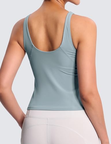 Image of THE GYM PEOPLE Women's Longline Sports Bra Wirefree Padded Workout Yoga Tank Top