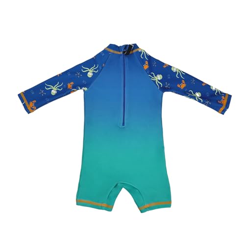 HiABsee Conjunto Rash Guard de manga comprida com zíper e proteção solar FPS 50+ para bebês, Carangu