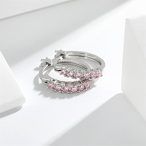 CZ Huggie Hoops Earrings for Women Girls Hypoallergenic Silver Cubic Zirconia Small Hoop Lever Back Click-Top Minimalist Jewelry Gifts for Friends4