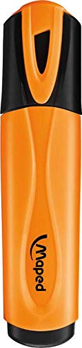 MAPED Boite de 12 Surligneurs Fluo'Peps Classic coloris Jaune des Couleurs Éclatantes pour Surligner Vos écrits Pointe Biseautée permettant de Faire Des Traits de 1 à 5 mm - vue 7