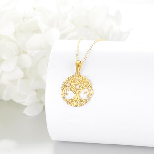 KECHO 14K Solid Gold Tree of Life Pendant Necklace 14K Real Gold Jewelry Anniversary Christmas Birthday Gifts for Women2