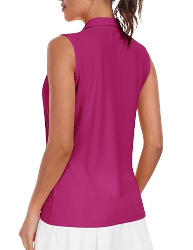 Image of AIRIKE Golf Polo Shirts for Women Sleeveless Summer Sports Athletic Fashionable Workwear-Quick Dry Womens Tank Tops
