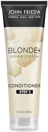 John Frieda Blonde+ Hair Repair System, Conditioner with Bond Building Complex, Restores Moisture and Protects Hair From Further Damage, Step 3 of Hair Repair System, 8.3 Oz