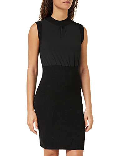 Robe en tricot côtelé femme sans manches coupe mi-longue décontractée
