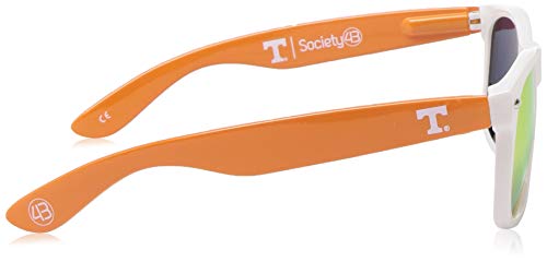 NCAA Tennessee Volunteers TENN-2 White Front Temple, Orange Lens Sunglasses, One Size, White3