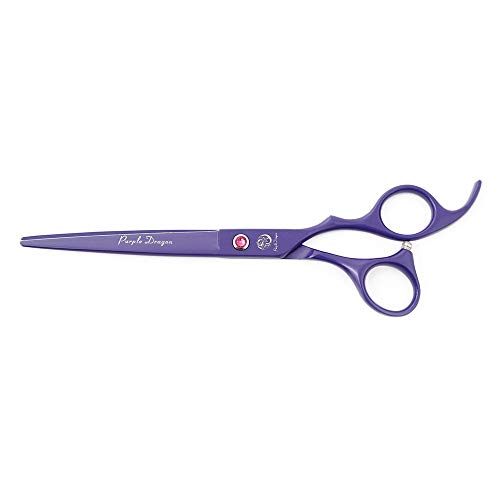 Image of Purple Dragon 7.0 inch Rhinestone Decoration 3PCS Pet Grooming Scissors Dog Hair Cutting & Thinning Shears Set (Violet)