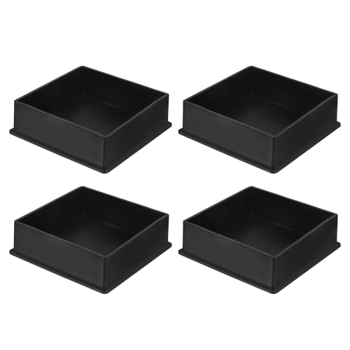 Tapas cuadradas de PVC para patas de silla, pack de 4 piezas negras 2