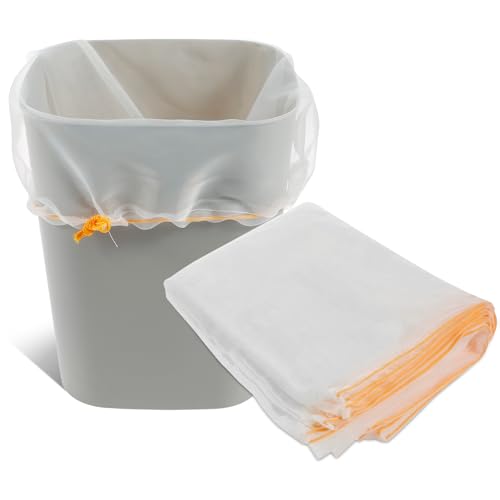 XYTZHSAI 10 Pcs Honey Filter Bag, Honey Strainer, 22.44x17.3 Inch Fine Mesh Nylon Strainer Bag with Adjustable Drawstring, Reusable Honey Filter Cloth Beginner Beekeeping Supplies for 5 Gallon Bucket