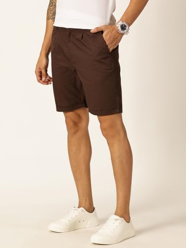 Image of Thomas Scott Men's | Solid | Mid Rise | Light Weight | 100% Cotton | Casual | Chino | Shorts for Men