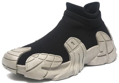 Men Lightweight High Top Sneakers Casual Breathable Knit Athletic Shoes Mesh Soft Sole Walking Shoes for Men