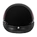 VCAN Cruiser Solid Gloss Black Half Face Motorcycle Helmet (Flag, Large)