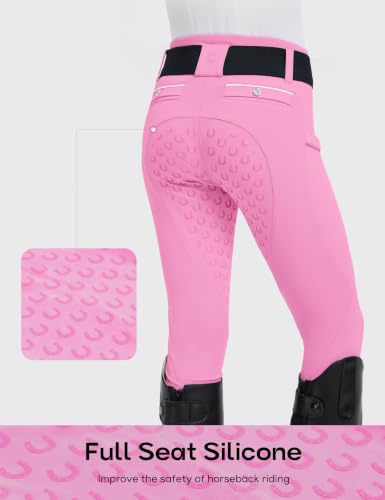 Image of FitsT4 Sports Girls Horse Riding Pants Full Seat Equestrian Pants Pockets