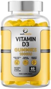 Vitamin D3 Gummies 1000 IU โ 60 Tasty Vegetarian Gummies for Kids and Adults | Bone, Skin and Teeth Health | Mood Support | Immune System Support | UK Made Sash Vitality (Lemon Flavour)