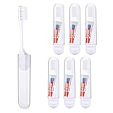 Reisezahnbürste mit Zahnpasta,6 Stück Klappbare Mini Zahnbürste to go,Weiche Borsten,Einwegzahnbürsten Set für Camping Geschäftsreisen Kinder Erwachsene,11.5cm geklappt