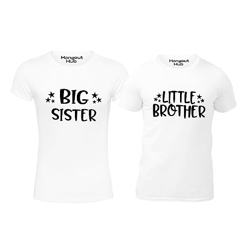 Image of Hangout Hub Sibling Tshirts Little Brother Big Sister | Set of 2