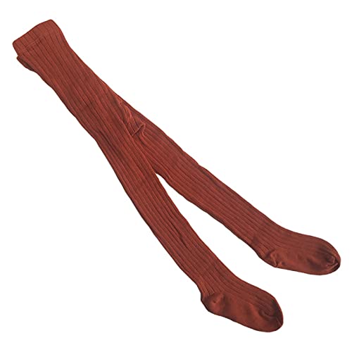 Toddler Girls Cotton Tights, Footed Cable Knit Leggings, Baby Warm Stretchy Solid Pantyhose Stocking (Wine, 2-4 Years)