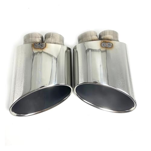 Tuyau d'échappement double en inox argent embout de silencieux pour RS4 RS5 RS6