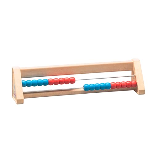 WISSNER Rechenrahmen aus RE-Wood mit 20 farbigen Kugeln in Rot und Blau zum Rechnen – Rechenschieber 1. Klasse zur Förderung des Zahlenverständnisses in der Grundschule