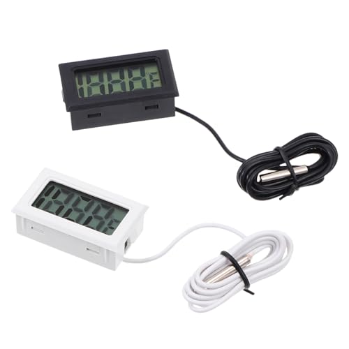 POPETPOP 2 Piezas termómetro mini nevera blanca calentador de acuario sensor congelador digital termometro para frigorifico termometro frigorifico Indicador de temperatura el plastico