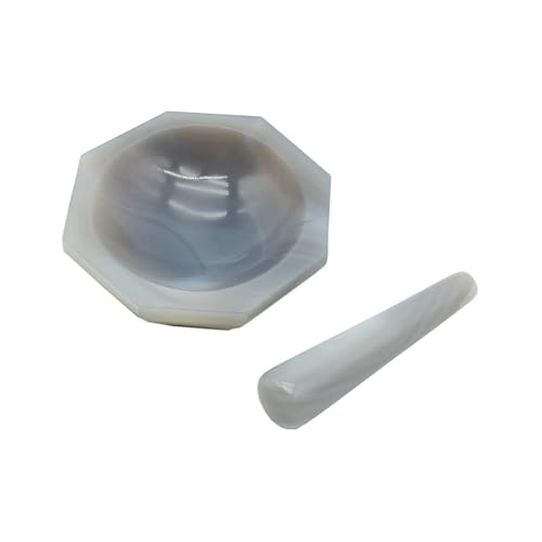 MOBUKJUU - 1PCS 40MM Agate Mortar With Grinding Rod Laboratory Use Mortar And Pestle Kitchen Spice Mills Mortar Grinding Tool - -13%