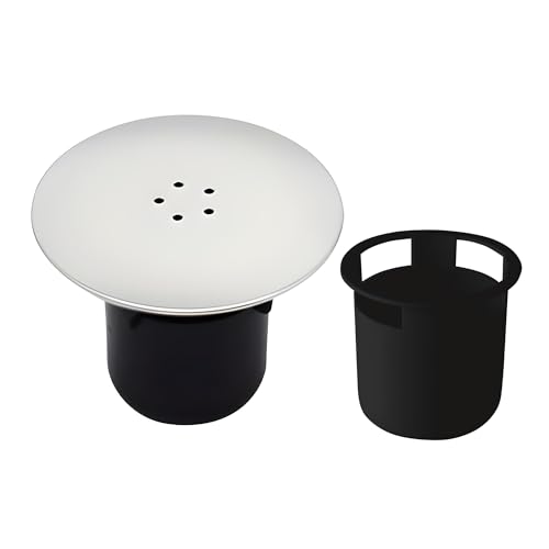 Shower Drain Cover – Chrome Shower Trap Replacement for 90mm/115mm Plughole, Fast Flow, Removable Top with Hair Trap, Shower Waste Trap Cover, Shower Tray Drain Cover Replacement (Black Base)