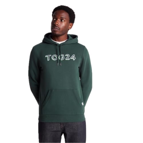 TOG24 Rinson Mens Overhead Hoodie, Supersoft, Brushed Back cotton Pullover With Kangaroo Pockets