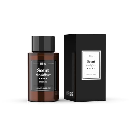 Black Ice Essential Oils for Waterless Scent Diffusers Reed Diffuser Oil Refill Modern Home Fragrance with Plastic Bottle 100mL(3.4fl oz)