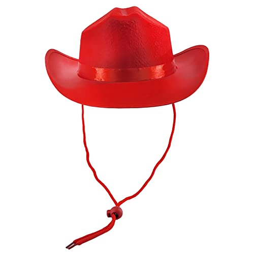 Cowboy Hat Western Hat, Dress Up Costume Clothes for Kids, Pretend Play, Party Favors (Red Cowboy Hat)