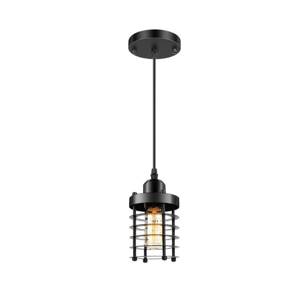 LANTANB American Country Style Pendant Light, E27 Light Source Single Head Wrought Iron Hanging Lamp Lampshade, Farmhouse Dining Room Bedside Decoration Chandelier