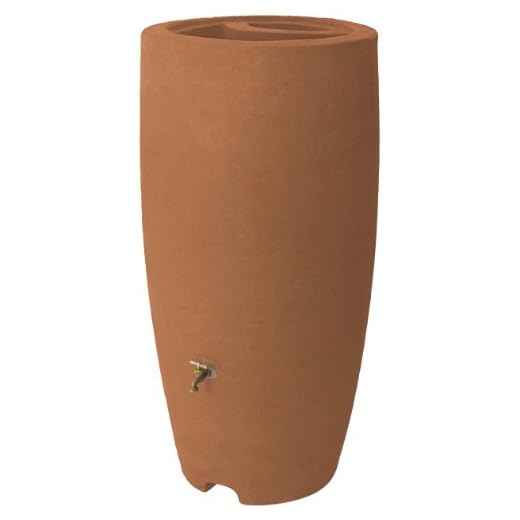 Algreen Products Athena Rain Barrel 80-Gallon, Terra Cotta