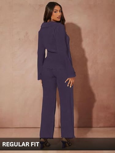 Image of GRECIILOOKS Co ord Set Women Stylish | Woman Dress | Summer Cord Sets for Women's | Trendy Casual Shirt and Pants | Pyjama Set's Solid & Beach, Resort Outfits Full Sleeve