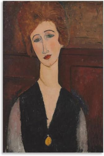 Portrait de femme par Amedeo Modigliani toile art mural salon 60x80cm