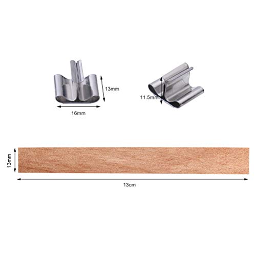 100Pcs Wooden Candle Wicks, Candle Making Wicks 5.1 X 0.5 Inch Naturally Smokeless Wooden Candle Wicks Candle Cores With Iron Stand For Diy Candle Making(50 Set) #TOP1