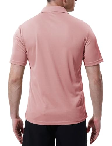 Image of Rdruko Men's Polo Shirts Short Sleeve Quick Dry Outdoor Golf Sports Shirts with Pocket