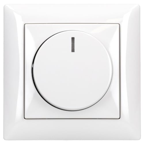 Komplett-Set BUSCH-JÄGER LED-Drehdimmer im eleganten Busch Balance SI Design -alpinweiß- 914 neues Modell 6523 U-102 - Nachfolger zu 6523U