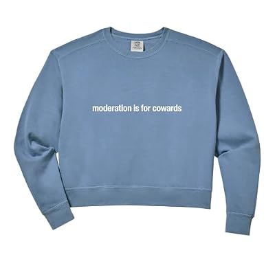 Womens Funny Moderation Is For Cowards Comfort Colors Crop Sweatshirt