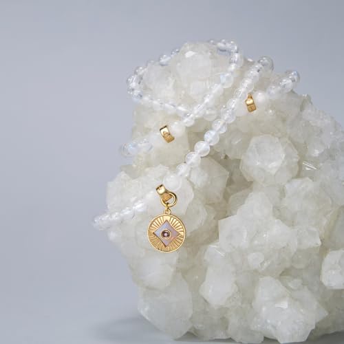 Image of Five Elements 18K Gold Vermeil 3 Layered Crystal Gemstone Beads Bracelet & Necklace for women Solid 925 Sterling Silver 18K Gold or White Gold Plated jewelry