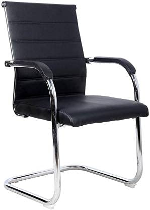 GURU CHAIRS Fabric Office Visitor Chair (Black, Pre-Assembled)
